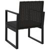 vidaXL Salon de jardin 3 pcs avec coussins Noir R&eacute;sine tress&eacute;e