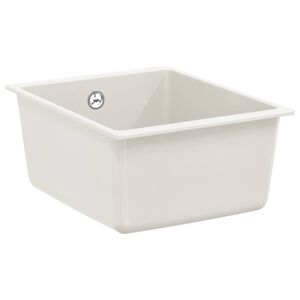 vidaXL &Eacute;vier Blanc 370 x 460 mm 80% Quartz et 20% R&eacute;sine