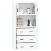 vidaXL Buffet haut Blanc brillant Bois d'ing&eacute;nierie