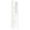 vidaXL Buffet haut Blanc 34,5x34x180 cm Bois d'ing&eacute;nierie