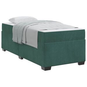 vidaXL Cadre de lit avec matelas Vert fonc&eacute; 80 x 200 cm tissu