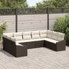 vidaXL Ensemble de canapé de jardin 9 pcs Marron Poly rotin