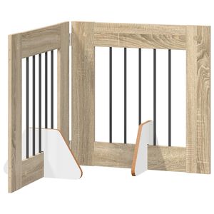 vidaXL Porte de chien pliable avec supports 2 pc Ch&ecirc;ne Sonoma 120,5 cm