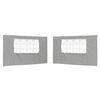 vidaXL Mur de tente de f&ecirc;te 2 pc 400 x 195 cm Gris clair PE et acier