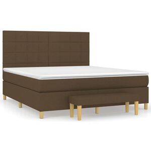 vidaXL Sommier &agrave; lattes de lit avec matelas Marron fonc&eacute; 160x200 cm