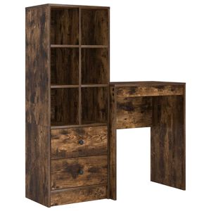 vidaXL Bureau Ch&ecirc;ne fum&eacute; 105,5 x 34 x 127 cm 2 pc
