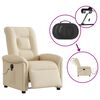 vidaXL Fauteuil inclinable de massage &eacute;lectrique cr&egrave;me tissu
