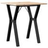 vidaXL Table &agrave; manger cadre en Y 70x70x75 cm bois de pin massif acier