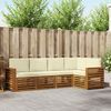 vidaXL Ensemble de canap&eacute; d'angle avec coussin 5 pcs Naturel et Cr&egrave;me