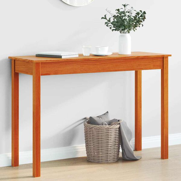 vidaXL Table console marron miel 110x40x75 cm bois massif de pin