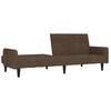 vidaXL Canap&eacute;-lit &agrave; 2 places avec tabouret Marron Tissu microfibre