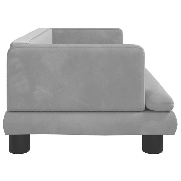 vidaXL Lit pour chien gris clair 80x45x30 cm velours