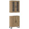 vidaXL Haut Armoire 2 pcs ch&ecirc;ne artisanal 69,5 x 34 x 180 cm
