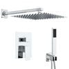 vidaXL Syst&egrave;me de douche dissimul&eacute; (carr&eacute;) Argent&eacute;