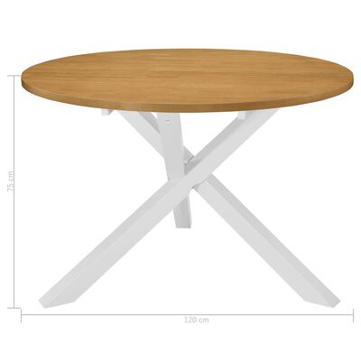 vidaXL Table de salle à manger Blanc 120 x 75 cm MDF