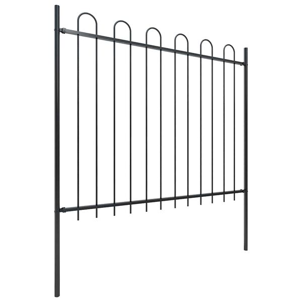 vidaXL Cl&ocirc;ture de jardin avec arceau en acier 892,5 x 150 cm Noir
