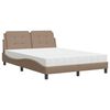 vidaXL Lit avec matelas Zadar cappuccino 140x190 cm similicuir