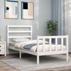 vidaXL Cadre de lit sans matelas blanc bois de pin massif