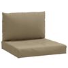 vidaXL Coussins de palette lot de 2 taupe m&eacute;lang&eacute; tissu