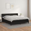 vidaXL Sommier &agrave; lattes de lit avec matelas Noir 180x200 cm Similicuir
