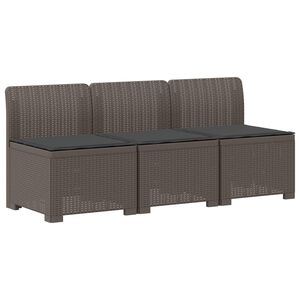 vidaXL Canap&eacute; de jardin 3 places avec coussins look rattan PP