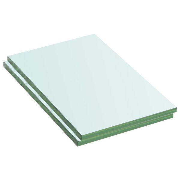 vidaXL Panneaux d'&eacute;tag&egrave;re 2 pcs Verre Transparent 20 x 12 cm