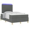 vidaXL Lit &agrave; ressort LED avec matelas Gris fonc&eacute; 120 x 190 cm tissu