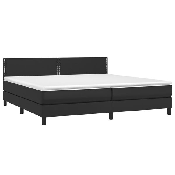 vidaXL Sommier &agrave; lattes de lit avec matelas et LED Noir 200x200 cm
