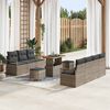 vidaXL Ensemble de canap&eacute; de jardin 10 pcs Gris Poly rotin