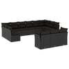vidaXL Salon de jardin avec coussins 13 pcs noir r&eacute;sine tress&eacute;e