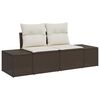 vidaXL Ensemble de canap&eacute; de jardin 7 pcs Marron et Cr&egrave;me polyrotin