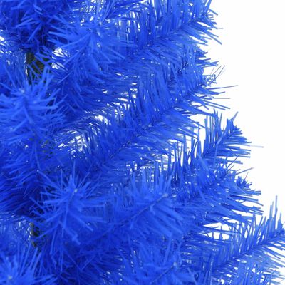vidaXL Sapin de Noël artificiel avec support bleu 120 cm PVC