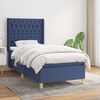 vidaXL Sommier &agrave; lattes de lit avec matelas Bleu 90x190 cm Tissu