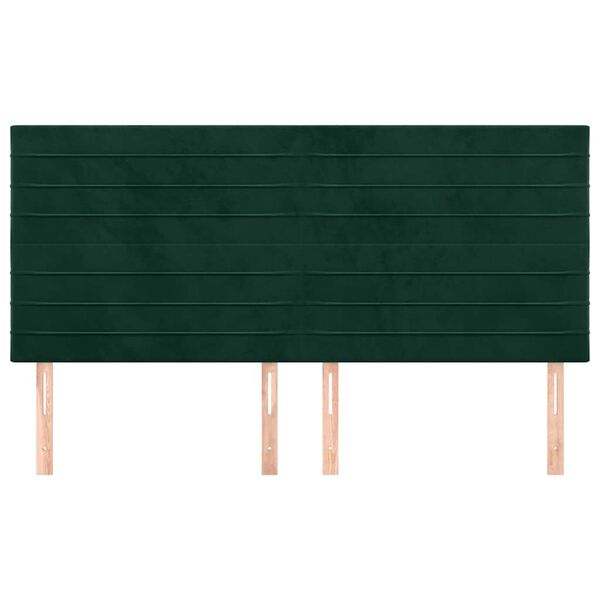 vidaXL T&ecirc;te de lit Vert fonc&eacute; 160x5x118/128 cm Velours