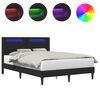 vidaXL Cadre de lit avec bandes LED Noir 120 x 200 cm Simili cuir
