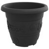 vidaXL Pot &agrave; fleurs rond 24 pcs Noir &Oslash; 26 x 21,5 cm Plastique