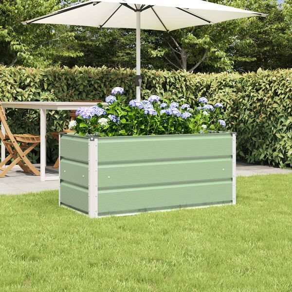 vidaXL Jardini&egrave;re Vert pastel 100 x 50 x 45 cm Acier galvanis&eacute;