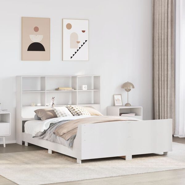 vidaXL Cadre de lit sans matelas blanc 120x190 cm bois de pin massif