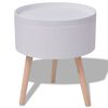 vidaXL Table auxiliaire avec plateau rond 39,5 x 44,5 cm Blanc