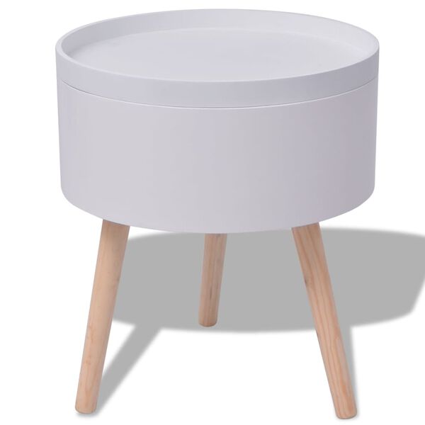 vidaXL Table auxiliaire avec plateau rond 39,5 x 44,5 cm Blanc
