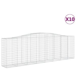 vidaXL Paniers &agrave; gabions arqu&eacute;s 10 pcs 400x50x120/140 cm Fer galvanis&eacute;