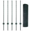 vidaXL Cl&ocirc;ture avec poteau Vert 1 x 10 m Acier et PVC