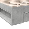 vidaXL Cadre de lit avec tiroirs sans matelas gris b&eacute;ton 140x190 cm