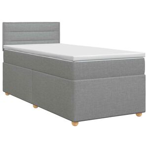 vidaXL Lit boxspring avec matelas Gris clair 80 x 200 cm Tissu