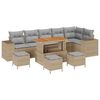 vidaXL Ensemble de canap&eacute; de jardin 10 pcs Beige et Gris clair