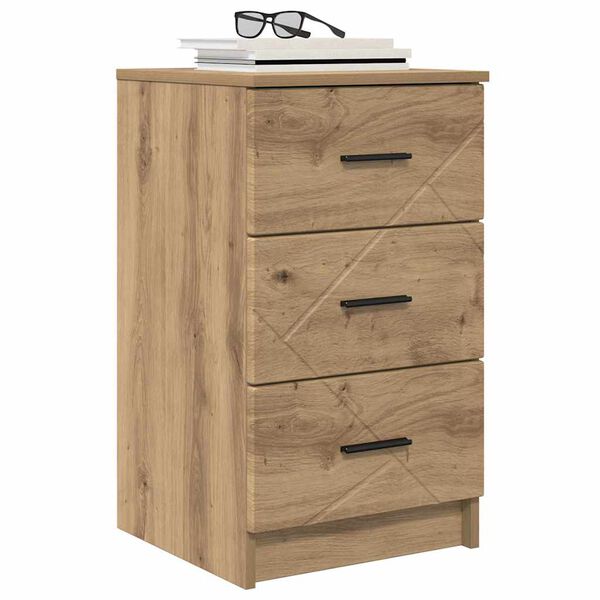 vidaXL Cabinet de chevet avec tiroir ch&ecirc;ne artisanal 38 x 38 x 66 cm