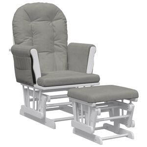 vidaXL Chaise ber&ccedil;ante avec repose-pied Gris clair Tissu