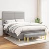 vidaXL Sommier &agrave; lattes de lit avec matelas Gris clair 140x200cm Tissu