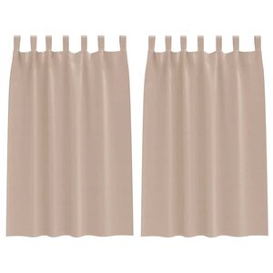 vidaXL Rideaux occultants avec anneaux 2 pc Taupe 175 x 140 cm