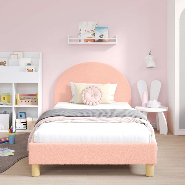vidaXL Cadre de lit pour enfants avec t&ecirc;te de lit Rose 90 x 200 cm